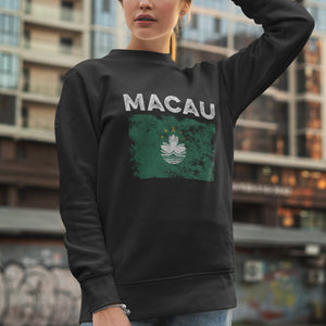 Macau Flag Distressed - Macanese Flag Sweatshirt
