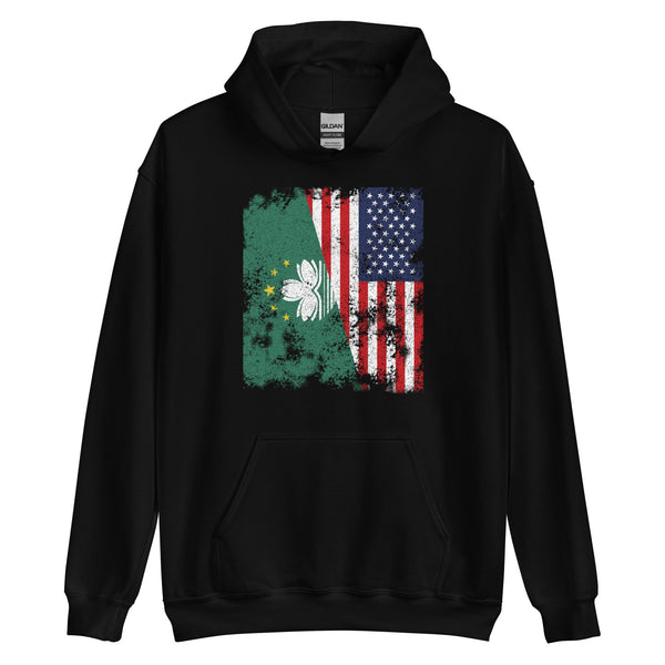 Macau USA Flag - Half American Hoodie