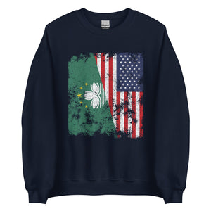 Macau USA Flag - Half American Sweatshirt