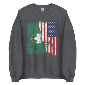 Macau USA Flag - Half American Sweatshirt