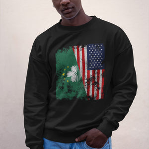 Macau USA Flag - Half American Sweatshirt