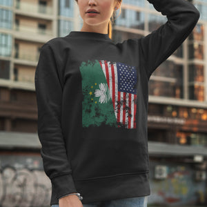 Macau USA Flag - Half American Sweatshirt