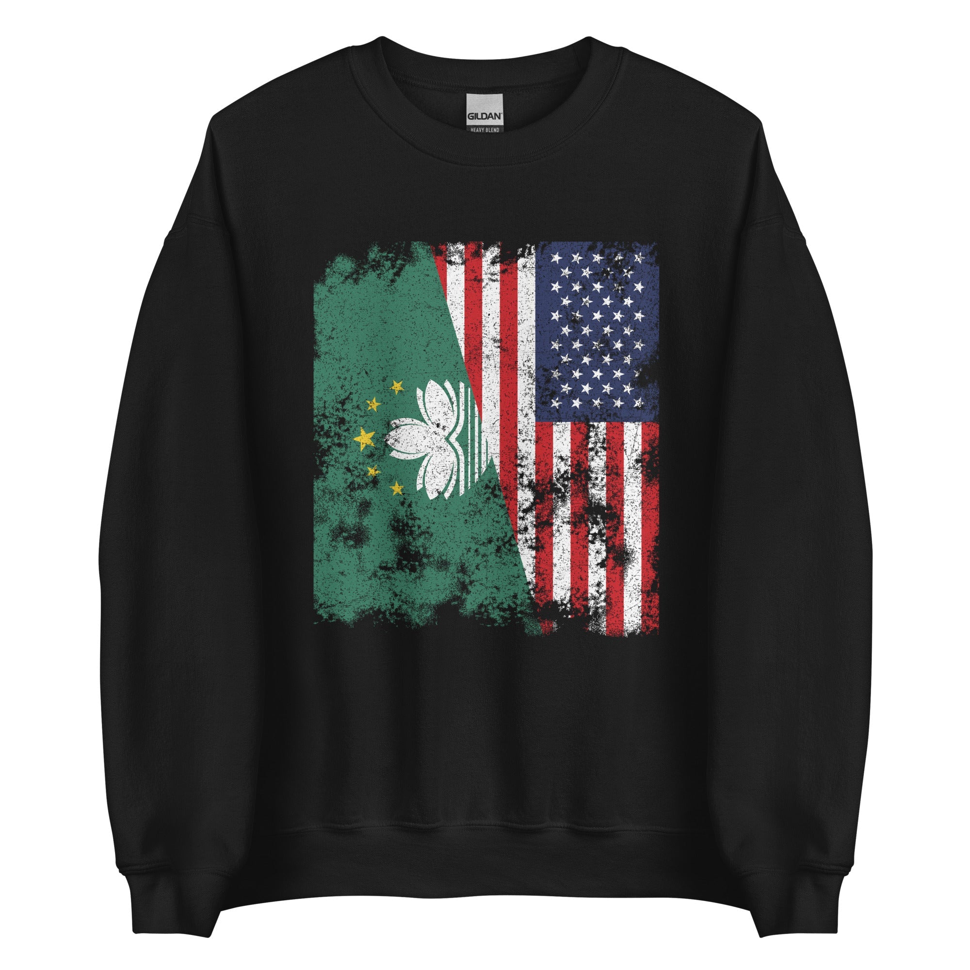 Macau USA Flag - Half American Sweatshirt