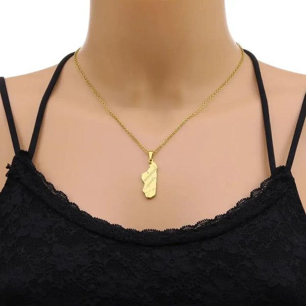 Madagascar Flag Map Necklace
