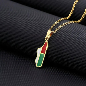 Madagascar Flag Map Necklace