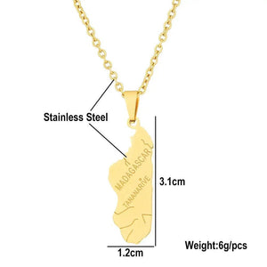 Madagascar Flag Map Necklace