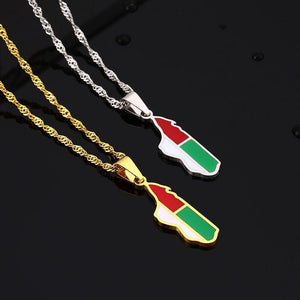 Madagascar Flag Map Necklace