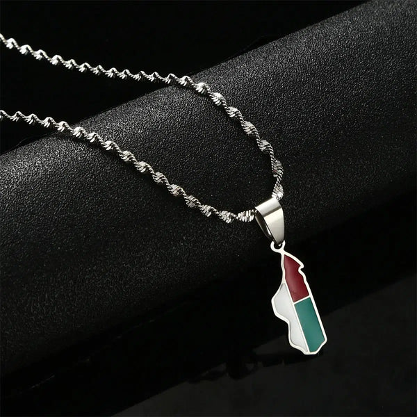 Madagascar Flag Map Necklace