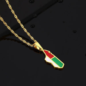 Madagascar Flag Map Necklace