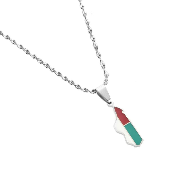 Madagascar Flag Map Necklace