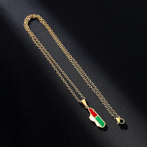 Madagascar Flag Map Necklace
