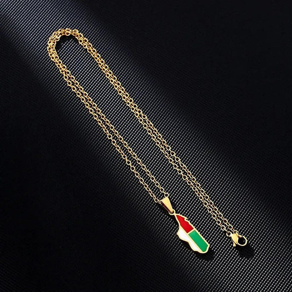 Madagascar Flag Map Necklace
