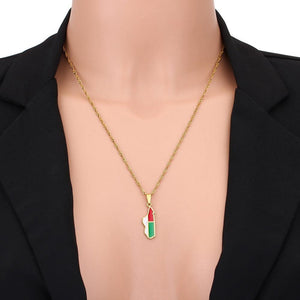 Madagascar Flag Map Necklace
