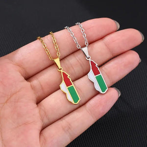 Madagascar Flag Map Necklace