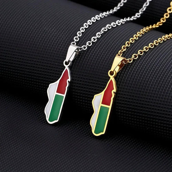 Madagascar Flag Map Necklace