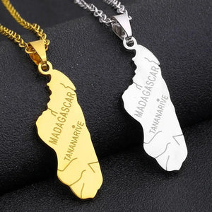 Madagascar Flag Map Necklace