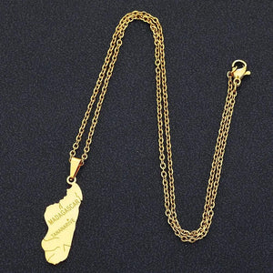 Madagascar Flag Map Necklace