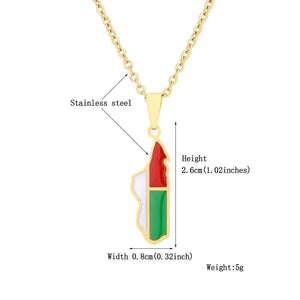 Madagascar Flag Map Necklace