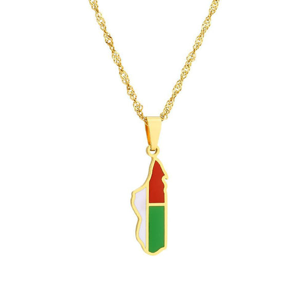Madagascar Flag Map Necklace