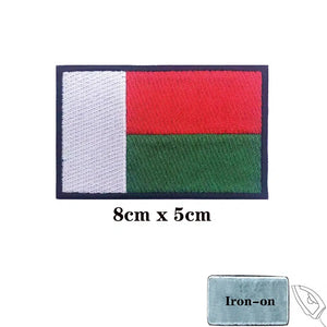 Madagascar Flag Patch - Iron On/Hook & Loop Patch