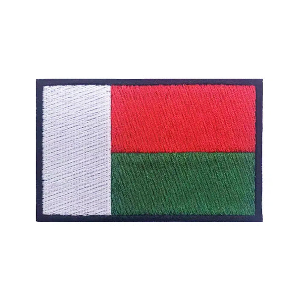 Madagascar Flag Patch - Iron On/Hook & Loop Patch