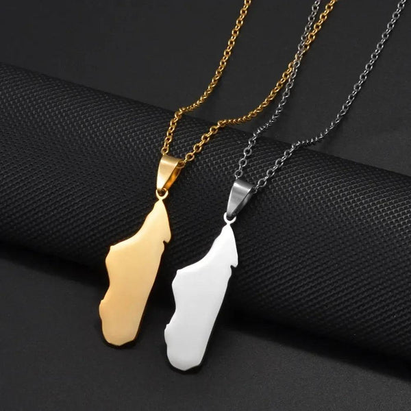 Madagascar Map Necklace