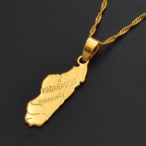 Madagascar Map Necklace