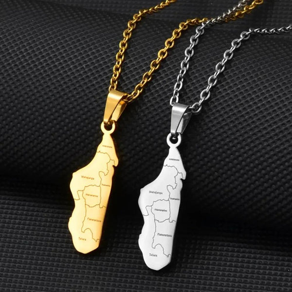 Madagascar Map Necklace