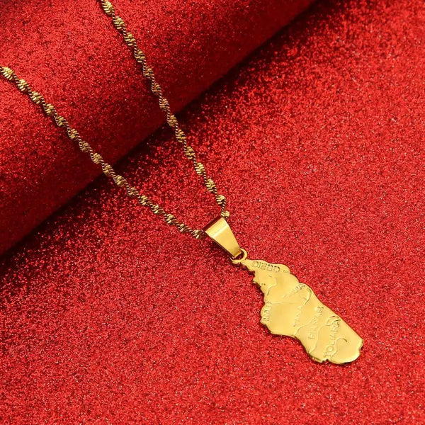 Madagascar Map Necklace