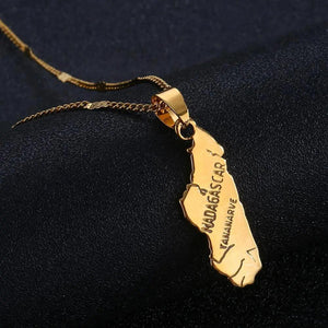 Madagascar Map Necklace