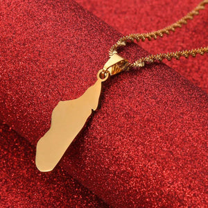 Madagascar Map Necklace