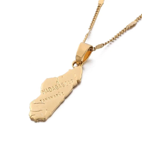 Madagascar Map Necklace