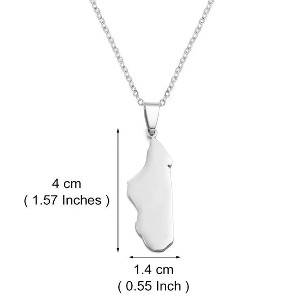 Madagascar Map Necklace