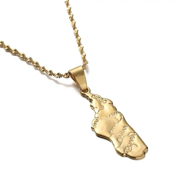 Madagascar Map Necklace