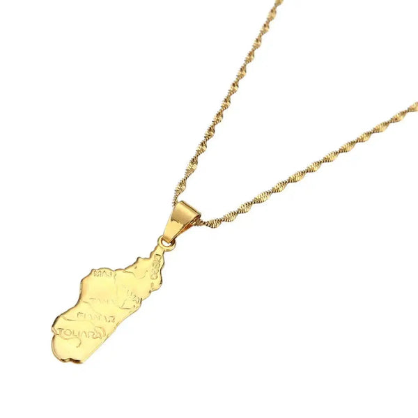 Madagascar Map Necklace