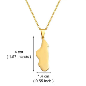 Madagascar Map Necklace