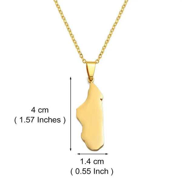 Madagascar Map Necklace