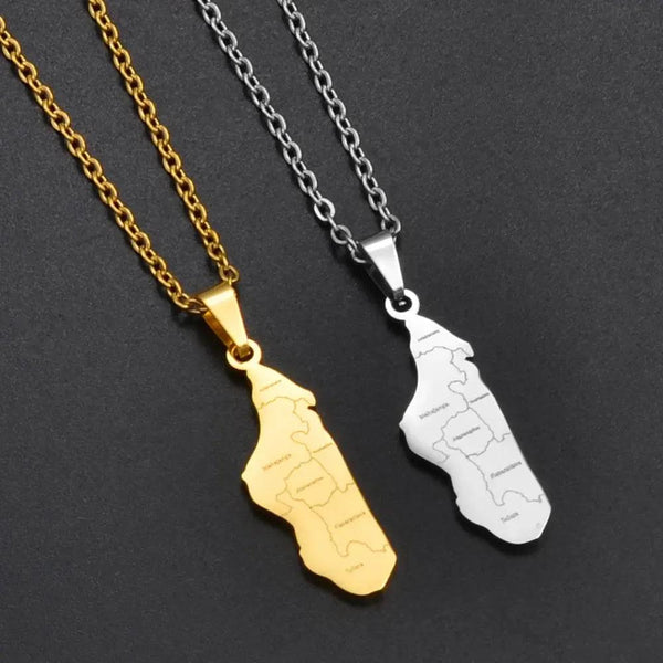 Madagascar Map Necklace