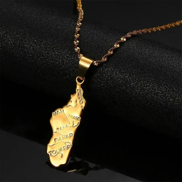 Madagascar Map Necklace