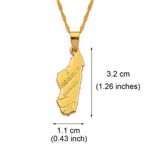 Madagascar Map Necklace