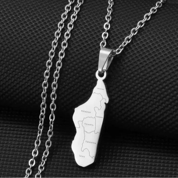 Madagascar Map Necklace
