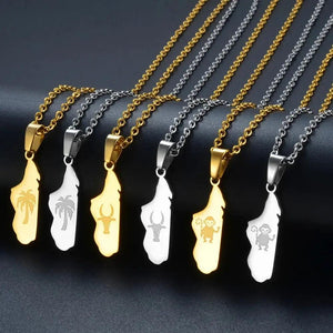 Madagascar Map Necklace Collection
