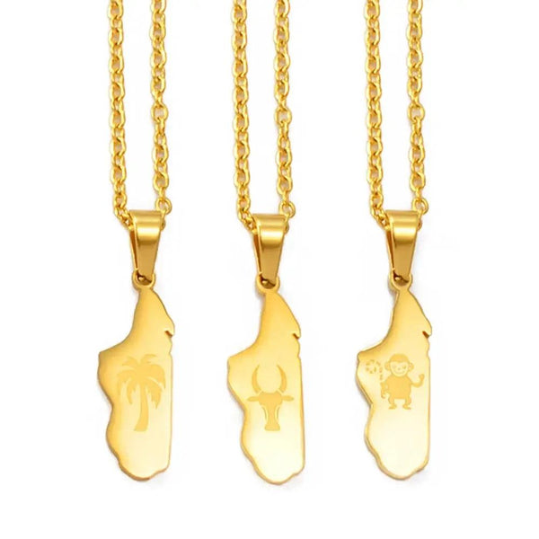 Madagascar Map Necklace Collection