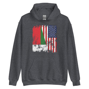 Madagascar USA Flag - Half American Hoodie