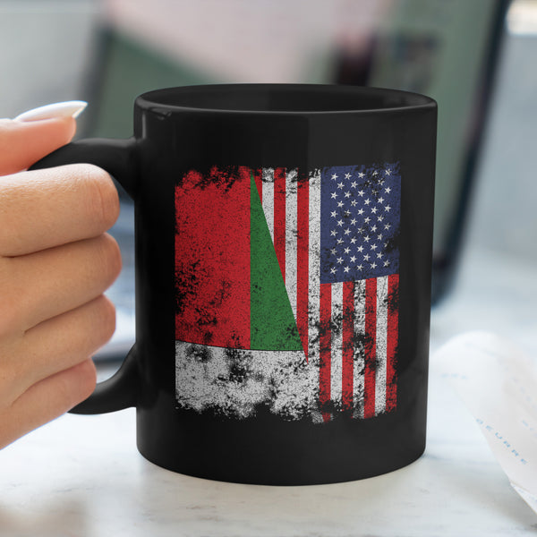 Madagascar USA Flag - Half American Mug