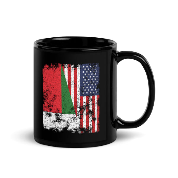 Madagascar USA Flag - Half American Mug