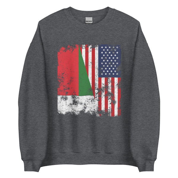 Madagascar USA Flag - Half American Sweatshirt