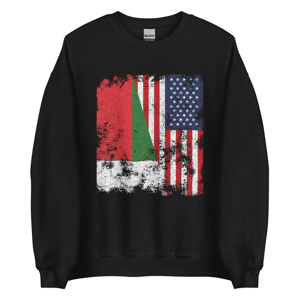 Madagascar USA Flag - Half American Sweatshirt