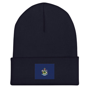 Maine State Flag Beanie - Embroidered Winter Hat