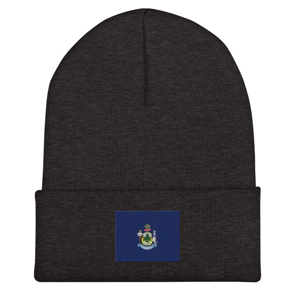 Maine State Flag Beanie - Embroidered Winter Hat